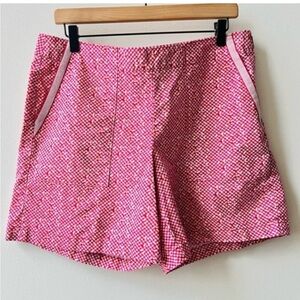 CAbi Womens Stretch Picnic Shorts Pink Red Dots #5121 Side Zip size 10